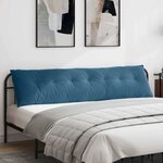 vidaXL Coussin de Dos Bleu 200 x 50 cm Tissu en velours côtelé