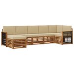 vidaXL Ensemble de canapés d'extérieur 6 pc Naturel