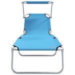 vidaXL Transat 2-personne 2 Pièces Bleu 58 x 188 x 77cm tissu