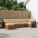vidaXL Ensemble de canapé d'angle avec coussin 6 Pièces Naturel