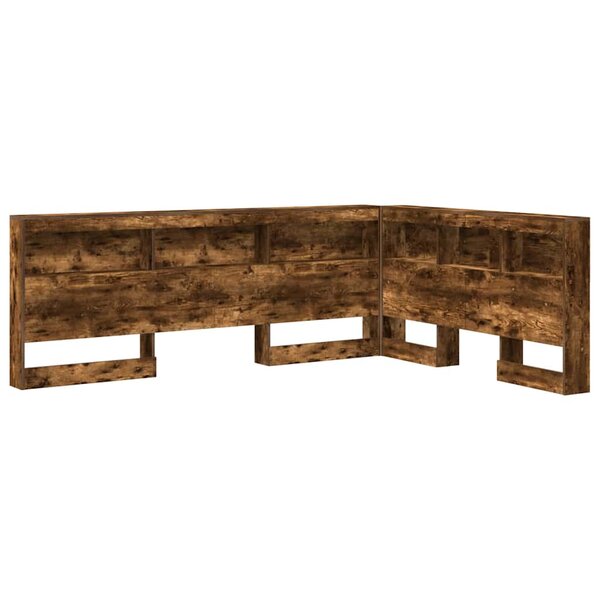 vidaXL Tête de lit de rangement Chêne fumé 140 cm Bois d'ingénierie