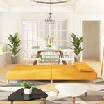 vidaXL Canapé-lit à 2 places avec deux oreillers jaune tissu