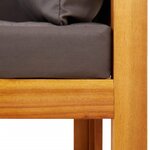 vidaXL Ensemble de canapés de jardin 3 pièces avec coussins bois d'acacia et corde