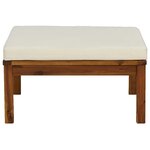 vidaXL Salon de jardin 3 Pièces avec coussins blanc crème Bois d'acacia