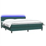 vidaXL Sommier à lattes de lit et matelas et LED vert foncé 180x220cm velours