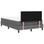 vidaXL Lit avec sommier & matelas LED gris foncé 120 x 200 cm Tissu