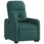 vidaXL Fauteuil inclinable électrique vert foncé tissu