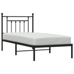 vidaXL Cadre de lit métal sans matelas avec tête de lit noir 80x200 cm