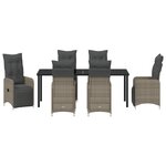 vidaXL Ensemble de 7 meubles de jardin avec coussins beige en rotin poly