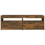 vidaXL Meuble TV avec lumières LED chêne fumé 120x35x40 cm