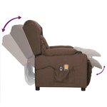 vidaXL Fauteuil électrique de massage Taupe Tissu