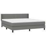 vidaXL Sommier à lattes de lit avec matelas Gris foncé 180x200cm Tissu