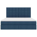 vidaXL Lit avec rangement et matelas Bleu 160 x 200 cm Polyester