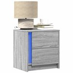 vidaXL Armoire de chevet et lumières LED sonoma gris bois d'ingénierie