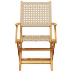 vidaXL Chaises de jardin pliantes lot de 8 beige rotin et bois massif