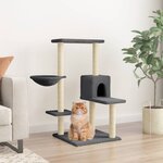 vidaXL Arbre à chat avec griffoirs en sisal gris foncé 95 cm