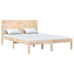 vidaXL Cadre de lit sans matelas 135x190 cm bois massif