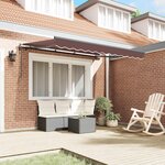 vidaXL Auvent Rétractable Marron 350 x 200 cm tissu