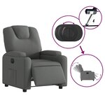 vidaXL Fauteuil inclinable électrique Gris foncé Tissu