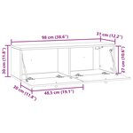 vidaXL Meuble TV mural 98 x 31 x 30 cm Chêne artisanal