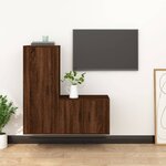 vidaXL Ensemble de meubles TV 2 Pièces Chêne marron Bois d'ingénierie