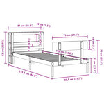 vidaXL Cadre de lit sans matelas blanc 75x190 cm bois de pin massif