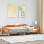 vidaXL Cadre de lit sans matelas cire marron 90x200 cm bois pin massif