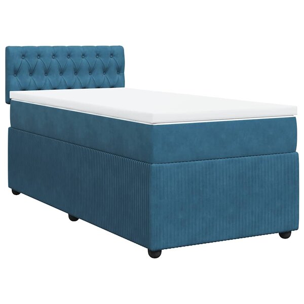 vidaXL Sommier à lattes de lit avec matelas bleu 100x200 cm