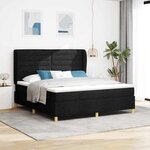 vidaXL Lit à ressorts avec matelas gris foncé 90x190 cm Noir tissu