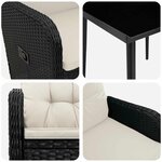 vidaXL Ensemble de Tables Basses 3 Pièces Noir et blanc crème