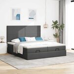 VidaXL Cadre de lit ottoman avec matelas gris foncé 160x200cm tissu