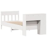 vidaXL Lit bibliothèque sans matelas blanc 75x190cm bois de pin massif