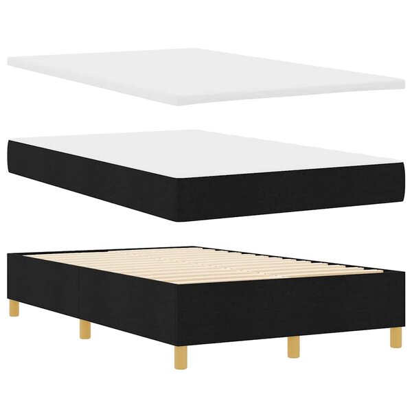 vidaXL Lit à ressorts avec matelas et banc noir 120x190 cm Tissu