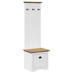 vidaXL Armoire de couloir avec crochets BODO blanc marron 50x40x157 cm