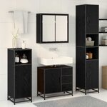 vidaXL Ensemble de mobilier de salle de bain 3 Pièces Chêne noir