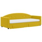 vidaXL Lit de jour avec gigogne et tiroirs jaune 80x200 cm velours