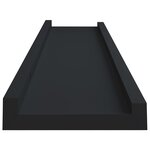 vidaXL Étagères à rebord pour cadre photo 2 Pièces Noir 40x9x3 cm MDF