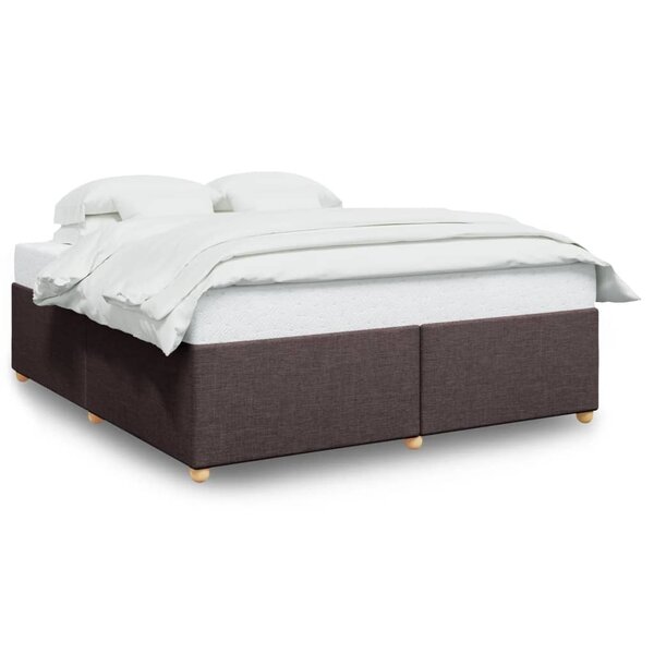 vidaXL Cadre de lit sans matelas marron foncé 200x200 cm tissu