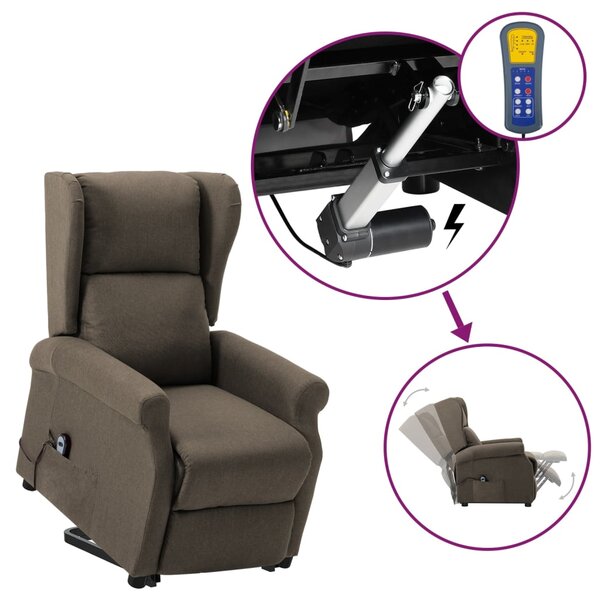 Vidaxl fauteuil releveur inclinable taupe tissu