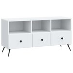 vidaXL Meuble TV Blanc 102 x 34 5 x 50 cm Bois d'ingénierie