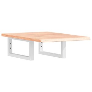 vidaXL Étagère de vasque murale acier et bois de chêne massif