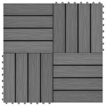 vidaXL Carreau de terrasse Design 3D 11 Pièces Gris 30 x 30 cm WPC