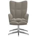 vidaXL Chaise de relaxation avec tabouret Gris clair Velours