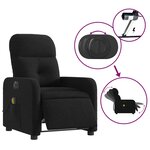 vidaXL Fauteuil de massage inclinable électrique Noir Tissu