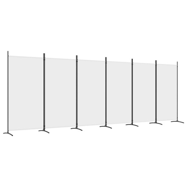 vidaXL Cloison de séparation 6 panneaux Blanc 520x180 cm Tissu