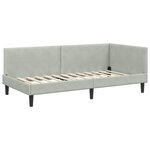 vidaXL Cadre de lit d'angle avec tête de lit Gris clair 90 cm x 190 cm