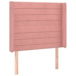 vidaXL Sommier à lattes de lit matelas et LED Rose 90x190 cm Velours