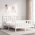 vidaXL Cadre de lit sans matelas blanc bois de pin massif