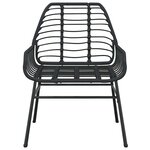 vidaXL Ensemble à manger de jardin 9Pièces noir poly rotin verre