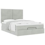 vidaXL Cadre de lit ottoman et matelas gris clair 140x190 velours
